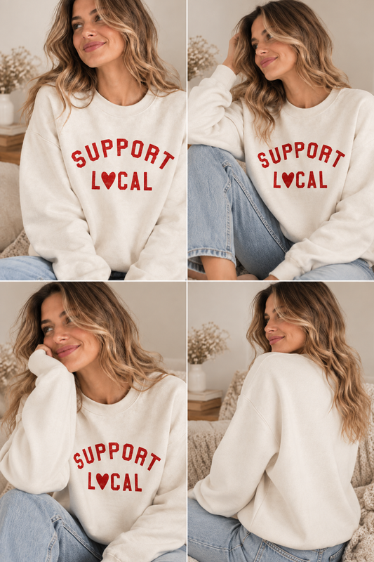 SUPPORT LOCAL Graphic Sweatshirt Oat Collective