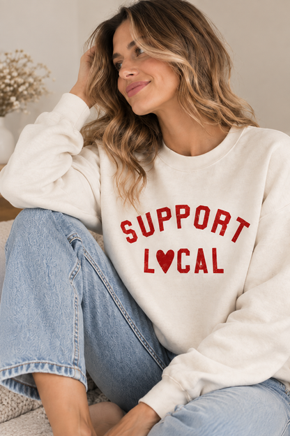 SUPPORT LOCAL Graphic Sweatshirt Oat Collective