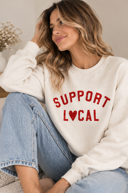 SUPPORT LOCAL Graphic Sweatshirt Oat Collective