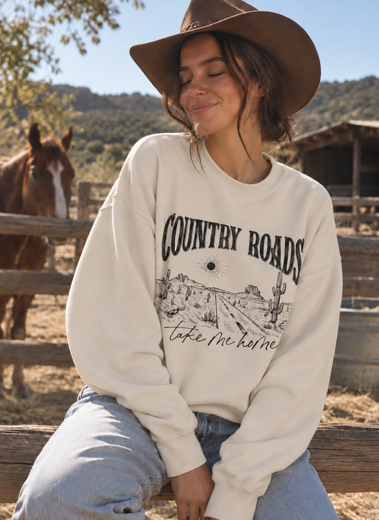 COUNTRY ROADS Graphic Sweatshirt Oat Collective