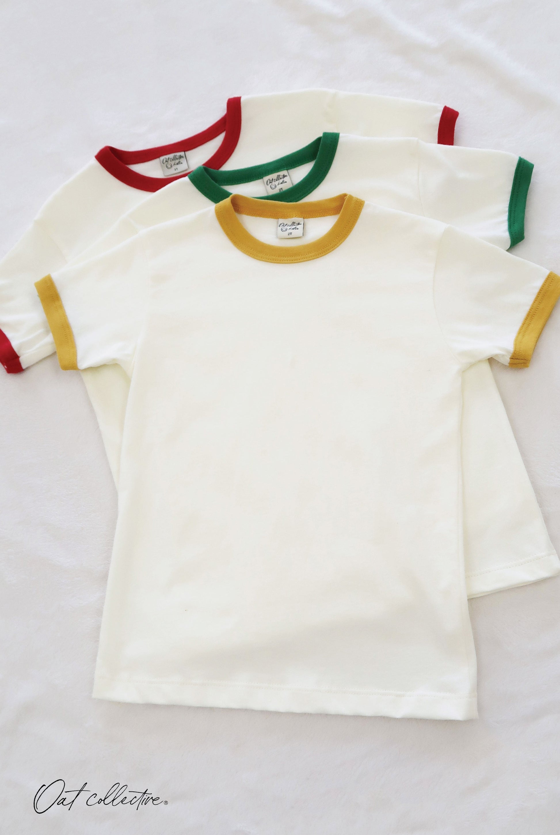 Basic Solid Ringer Toddler Unisex Ringer Top Oat Collective