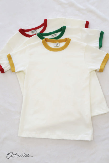 Basic Solid Ringer Toddler Unisex Ringer Top Oat Collective