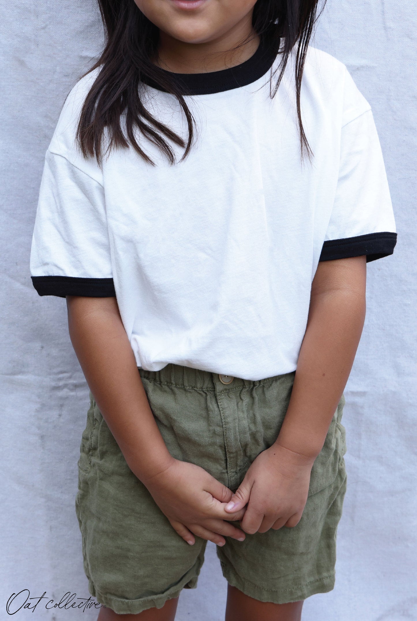 Basic Solid Ringer Toddler Unisex Ringer Top Oat Collective