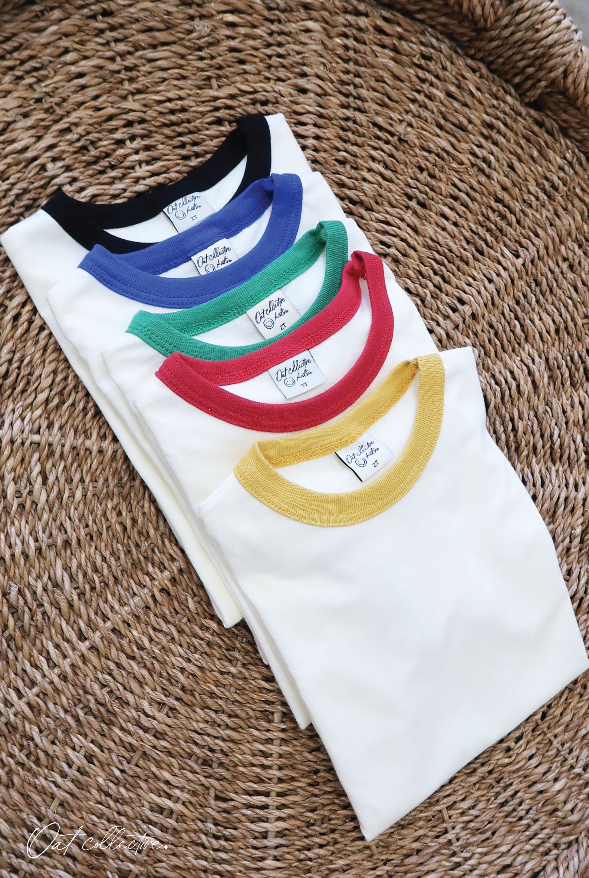 Basic Solid Ringer Toddler Unisex Ringer Top Oat Collective