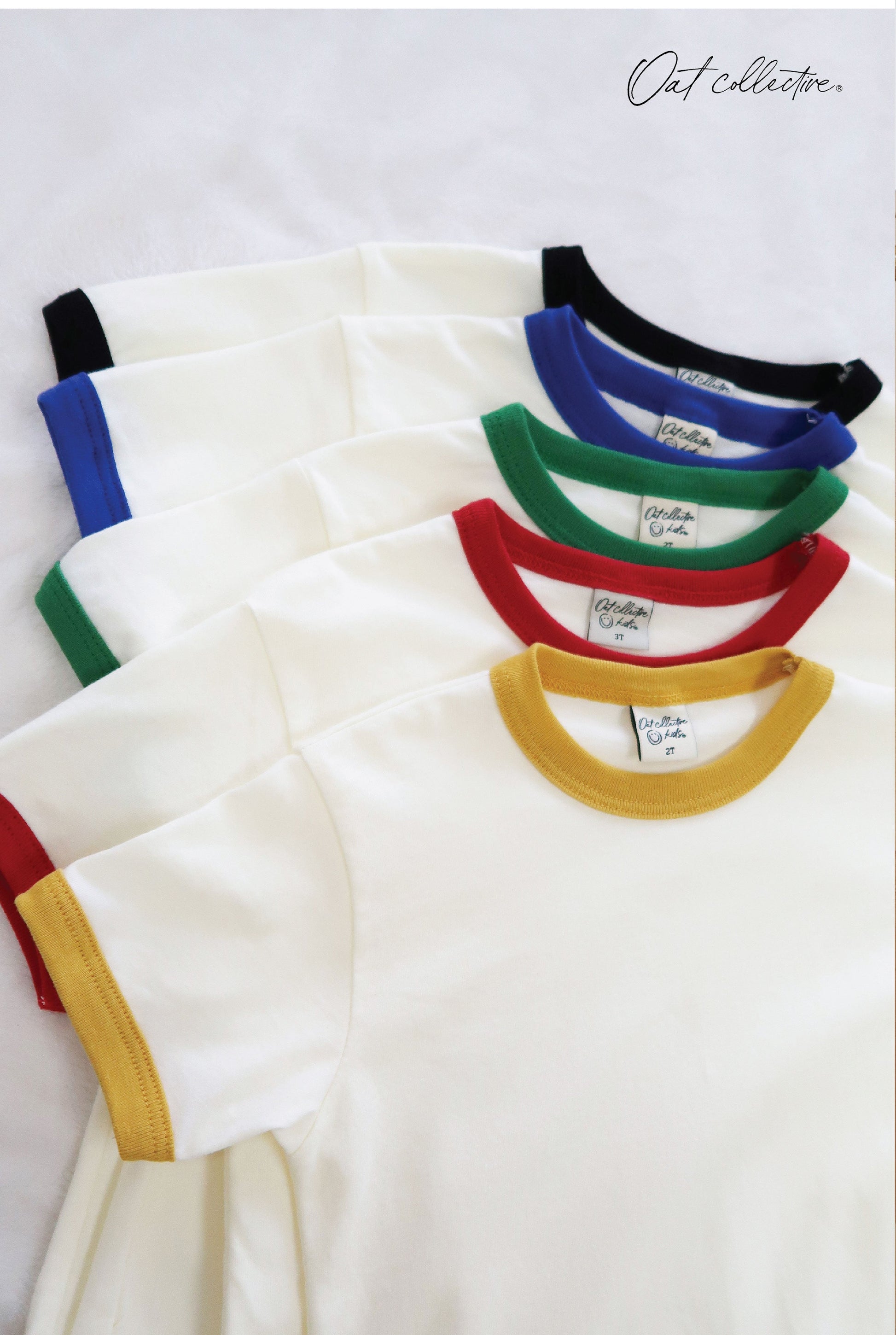 Basic Solid Ringer Toddler Unisex Ringer Top Oat Collective