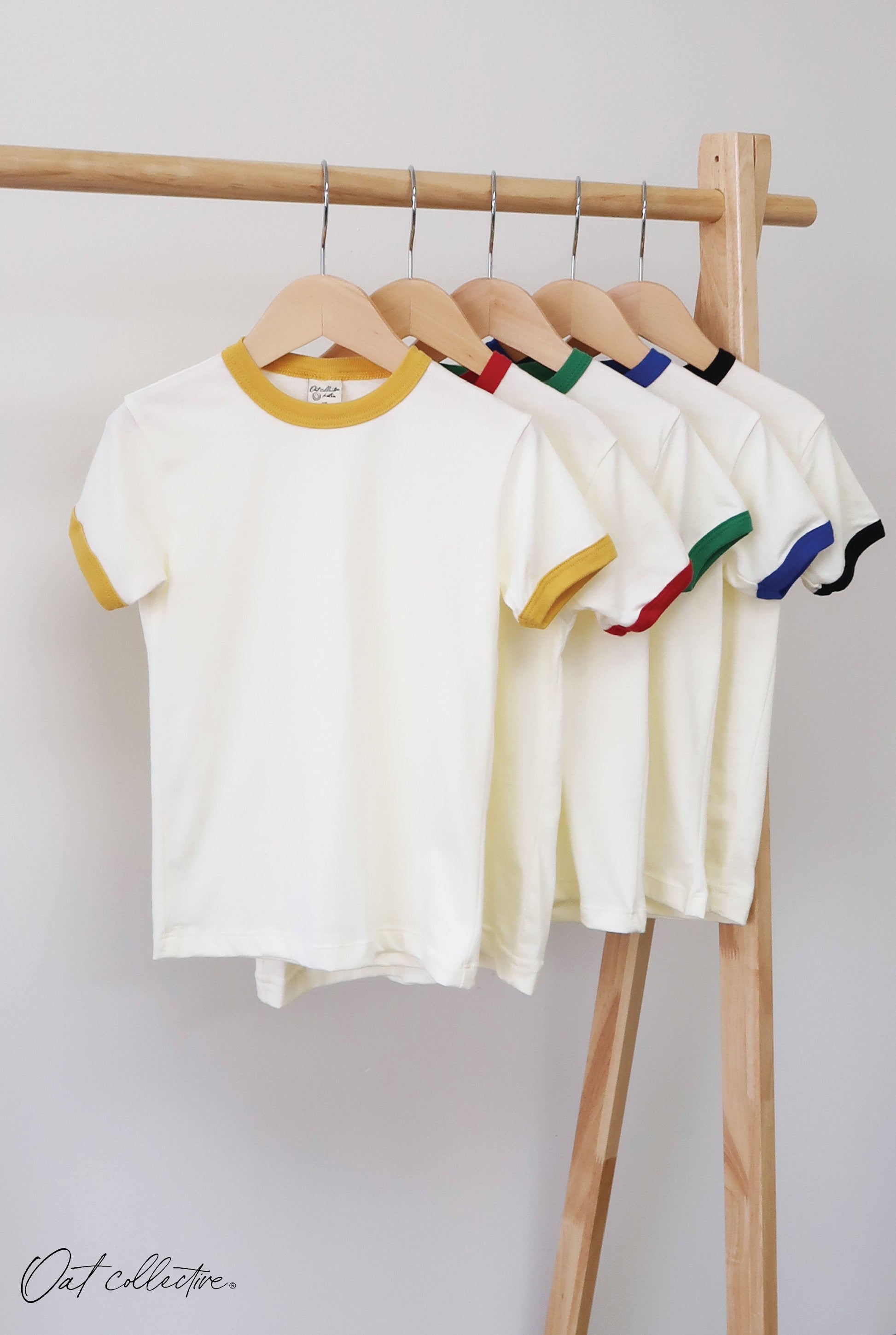 Basic Solid Ringer Toddler Unisex Ringer Top Oat Collective