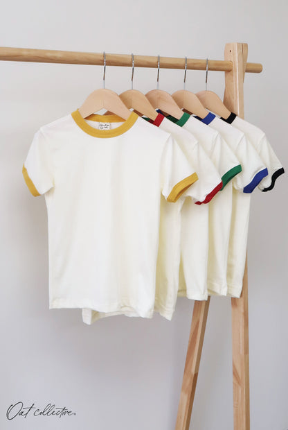 Basic Solid Ringer Toddler Unisex Ringer Top Oat Collective