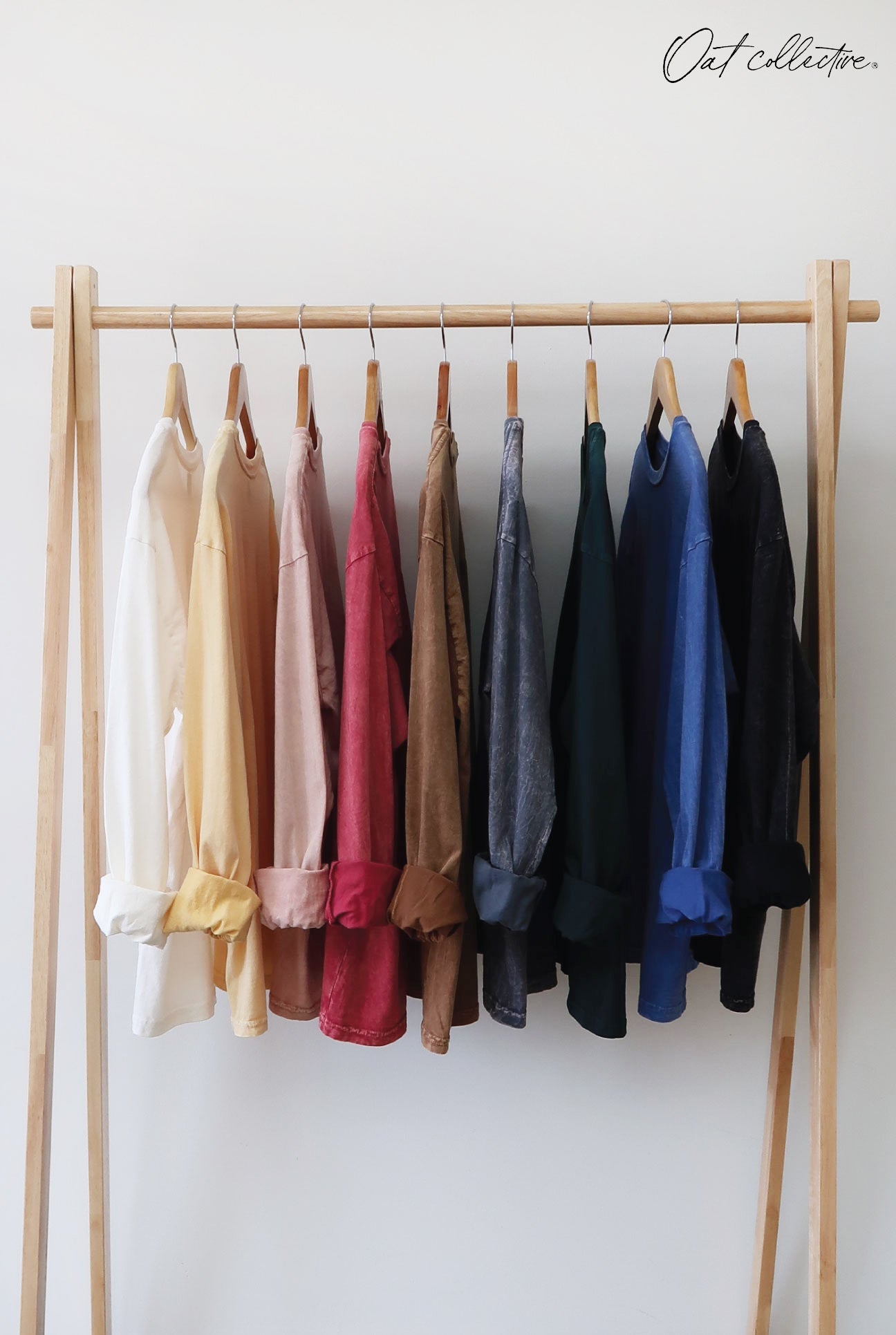 Premium Cotton Mineral Washed Long Sleeve Tee Oat Collective