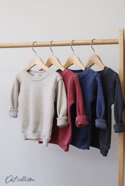 Premium Toddler Mineral Washed Sweatshirt Oat Collective