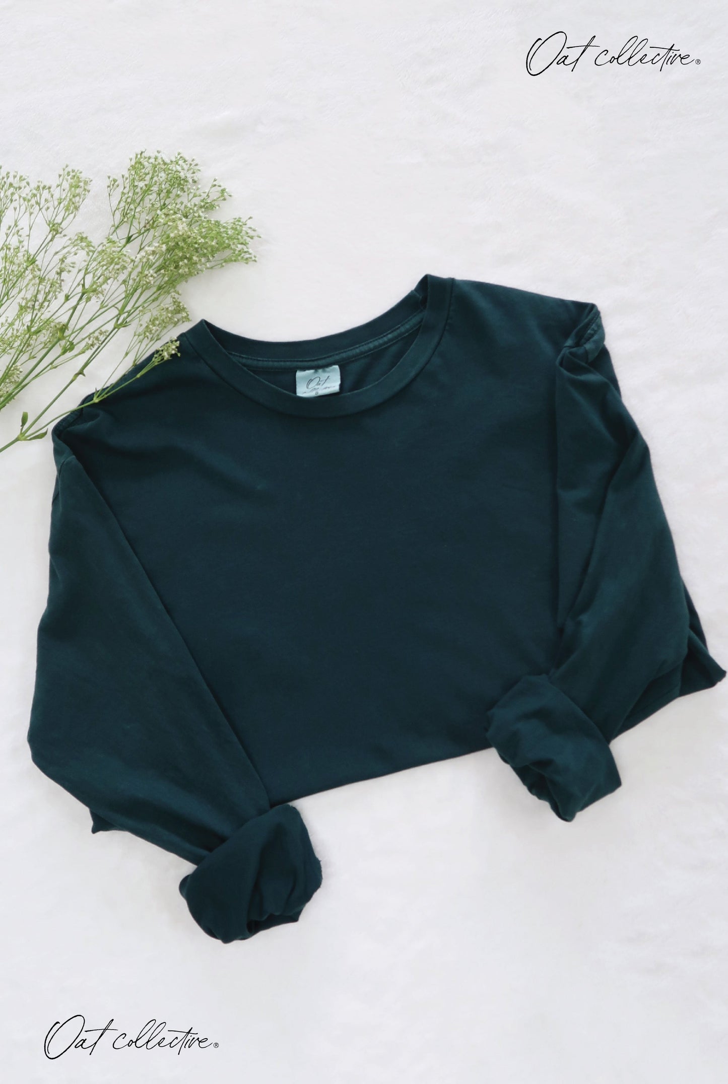 Premium Cotton Mineral Washed Long Sleeve Tee Oat Collective