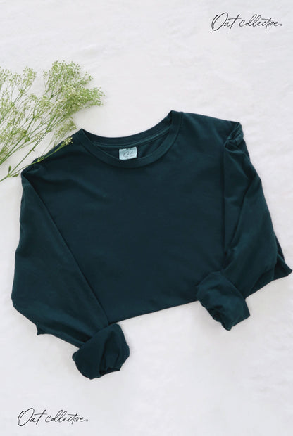 Premium Cotton Mineral Washed Long Sleeve Tee Oat Collective