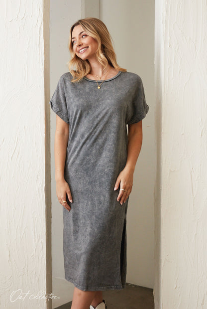Premium Cotton Mineral Washed Casual Dress Oat Collective