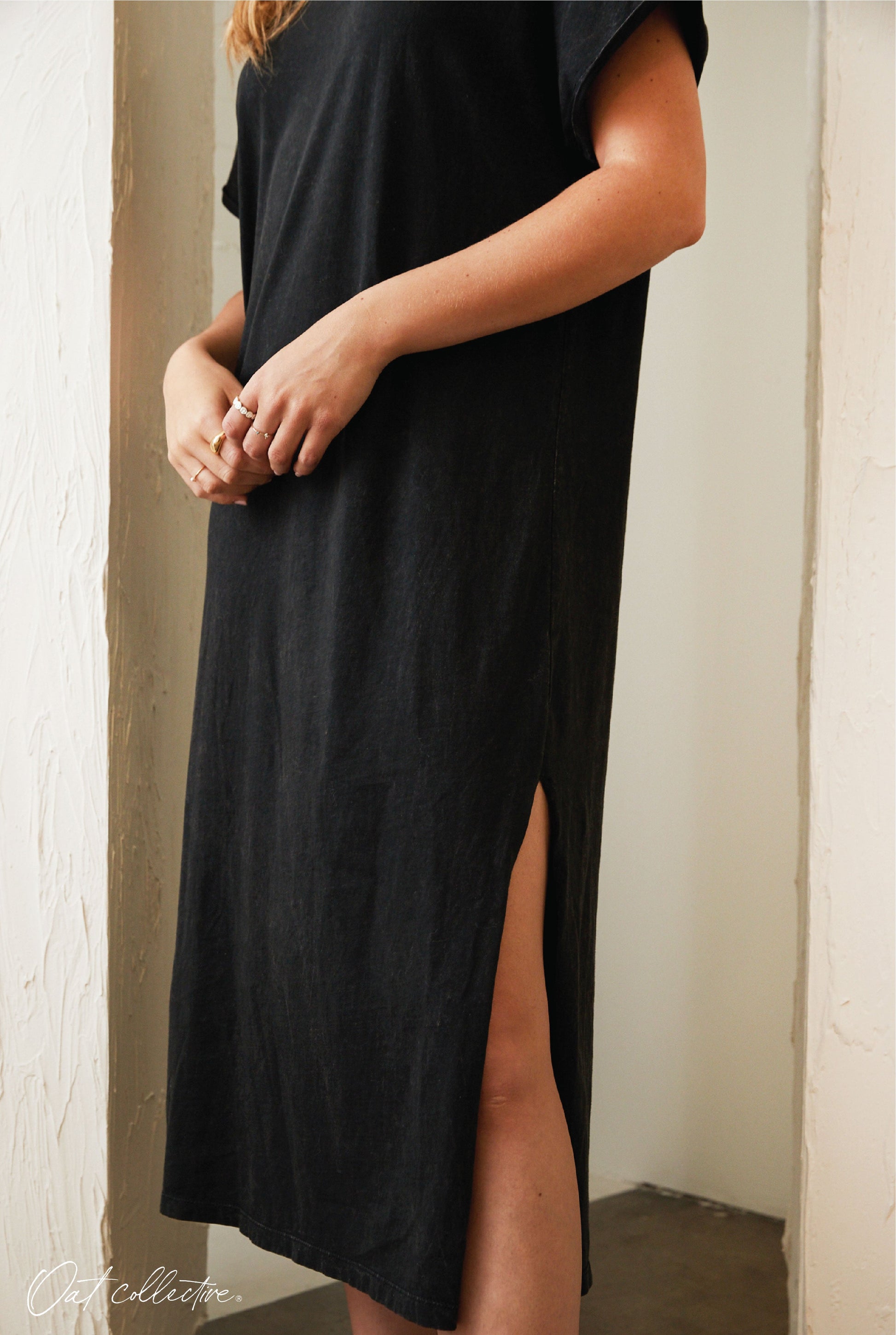 Premium Cotton Mineral Washed Casual Dress Oat Collective
