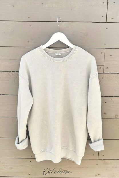 Premium Mineral Washed Sweatshirt Oat Collective