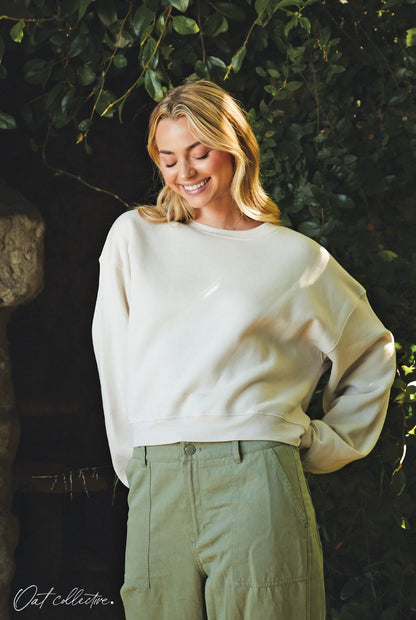 Premium Plush Cropped Sweatshirt Oat Collective