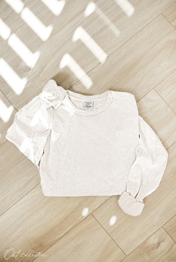 Premium Cotton Mineral Washed Long Sleeve Tee