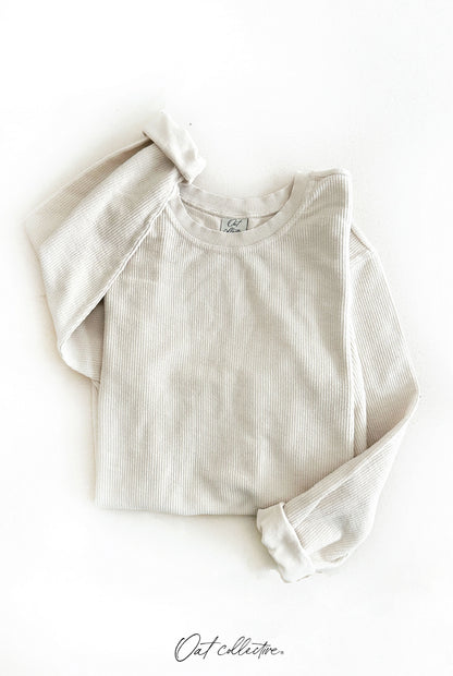 Premium Cotton Mineral Washed Thermal Pullover Oat Collective
