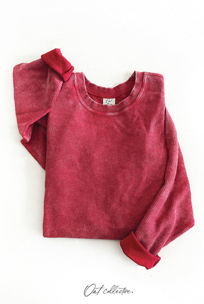 Premium Cotton Mineral Washed Thermal Pullover Oat Collective