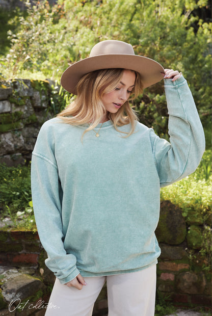 Premium Cotton Mineral Washed Thermal Pullover Oat Collective
