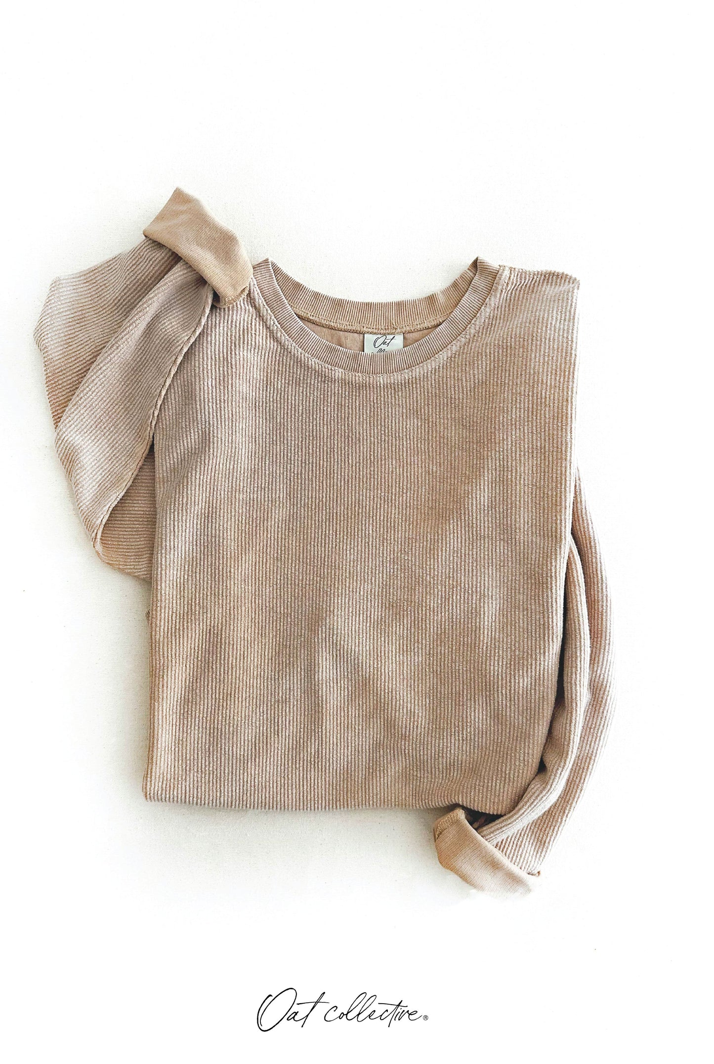 Premium Cotton Mineral Washed Thermal Pullover Oat Collective