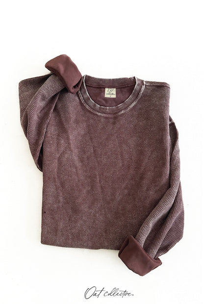 Premium Cotton Mineral Washed Thermal Pullover Oat Collective