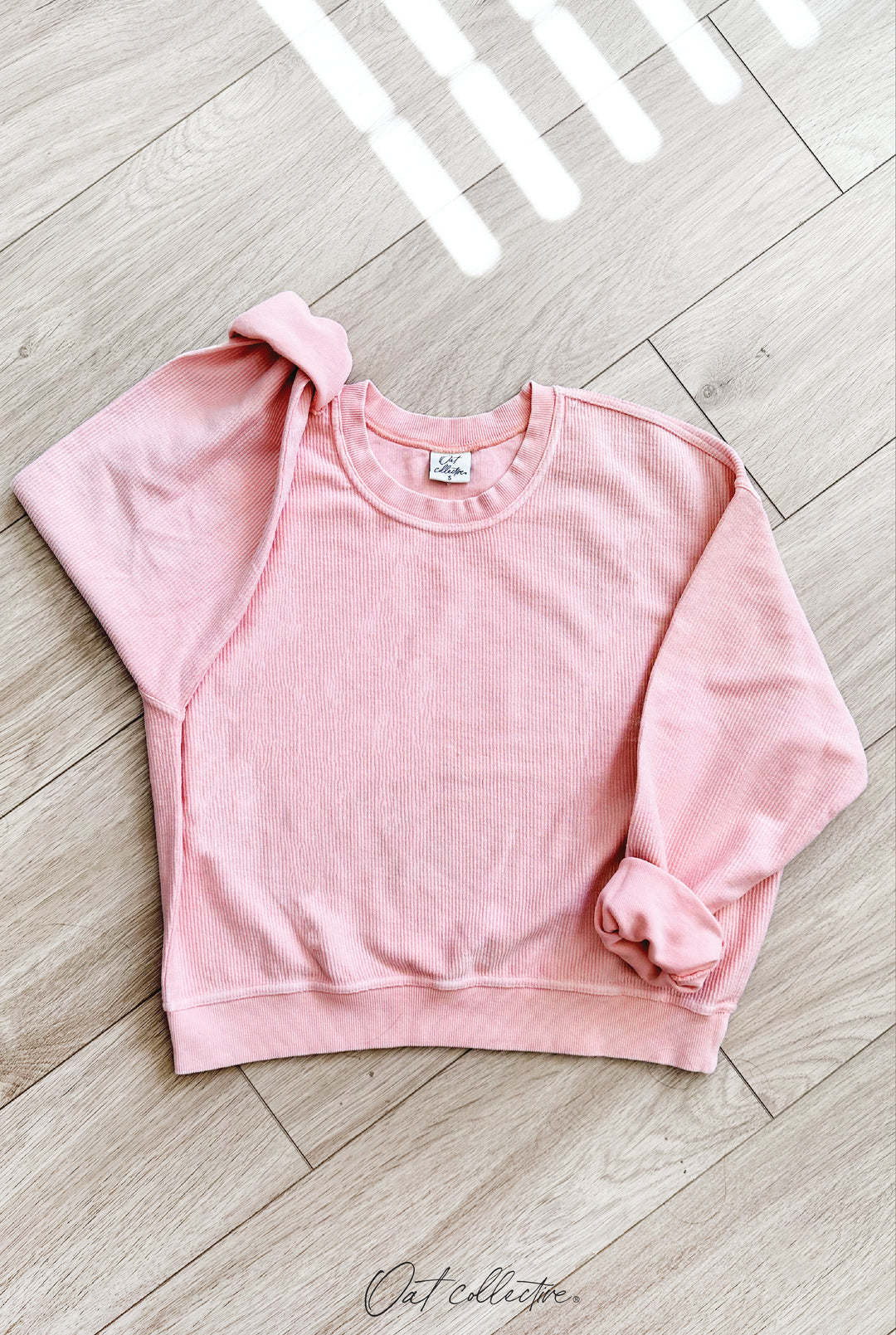 Premium Cotton Cropped Mineral Washed Thermal Pullover