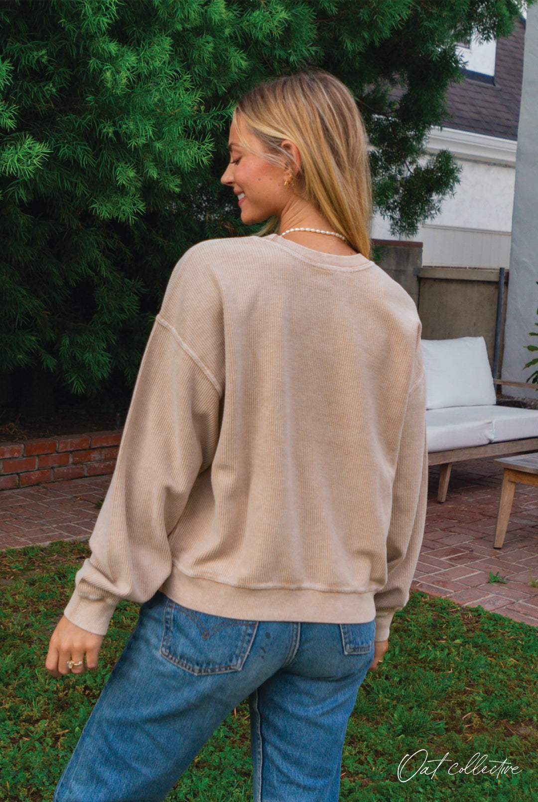 Premium Cotton Cropped Mineral Washed Thermal Pullover