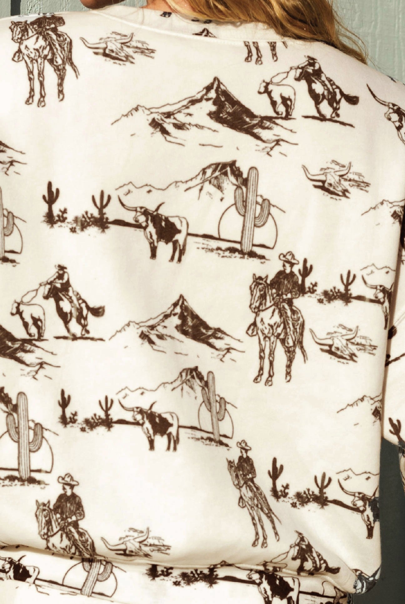 WESTERN PRINTED Sweatshort/Sweatshirt Matching Set Oat Collective