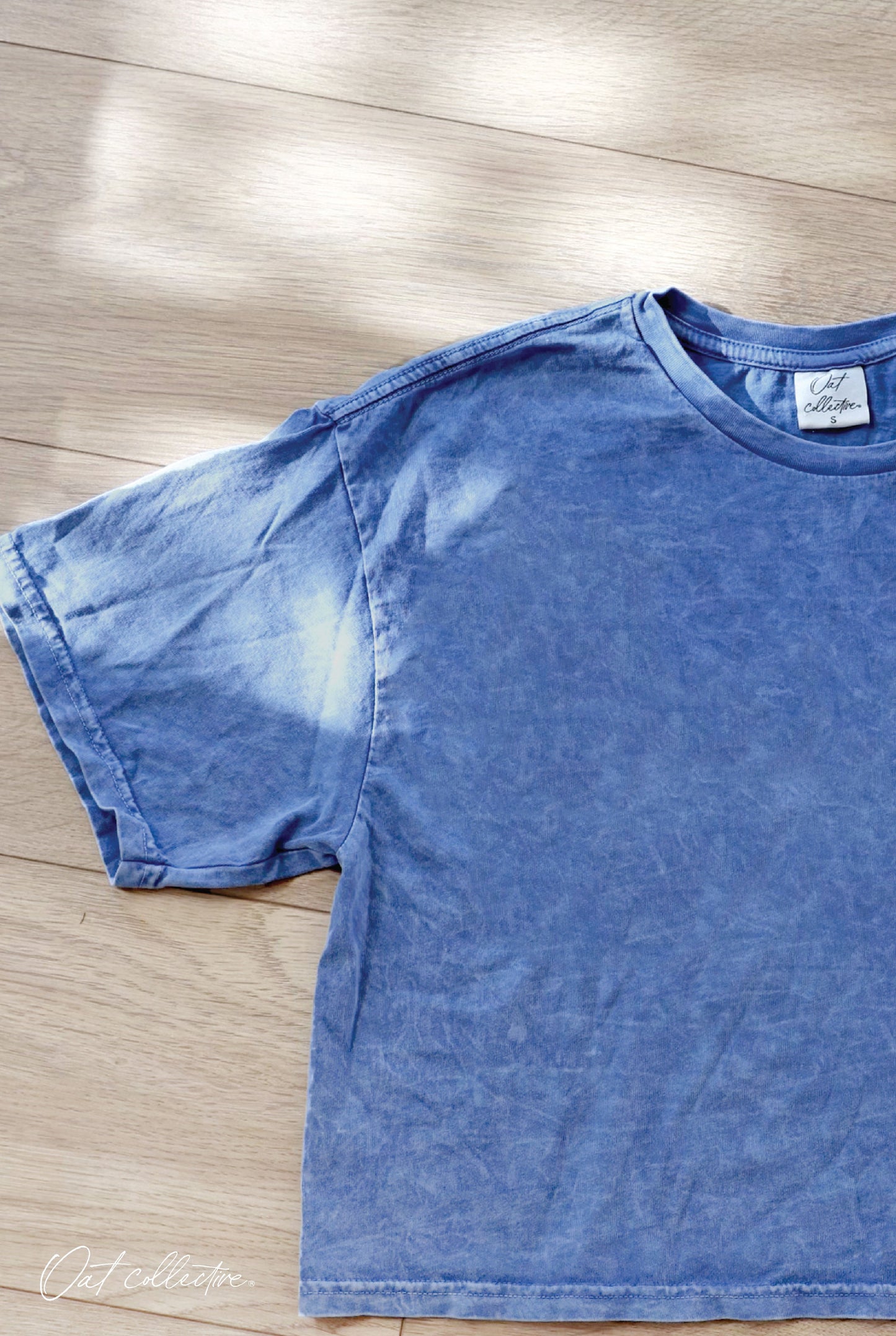 Premium Cotton Cropped Mineral Washed Tee Oat Collective