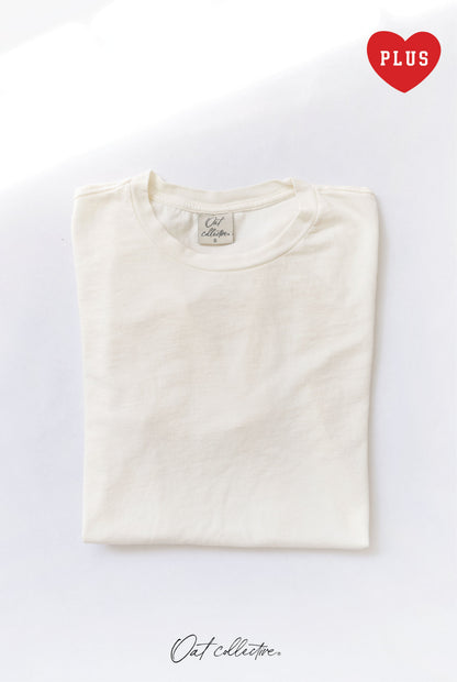 Premium Cotton Plus Size Mineral Washed Tee Oat Collective