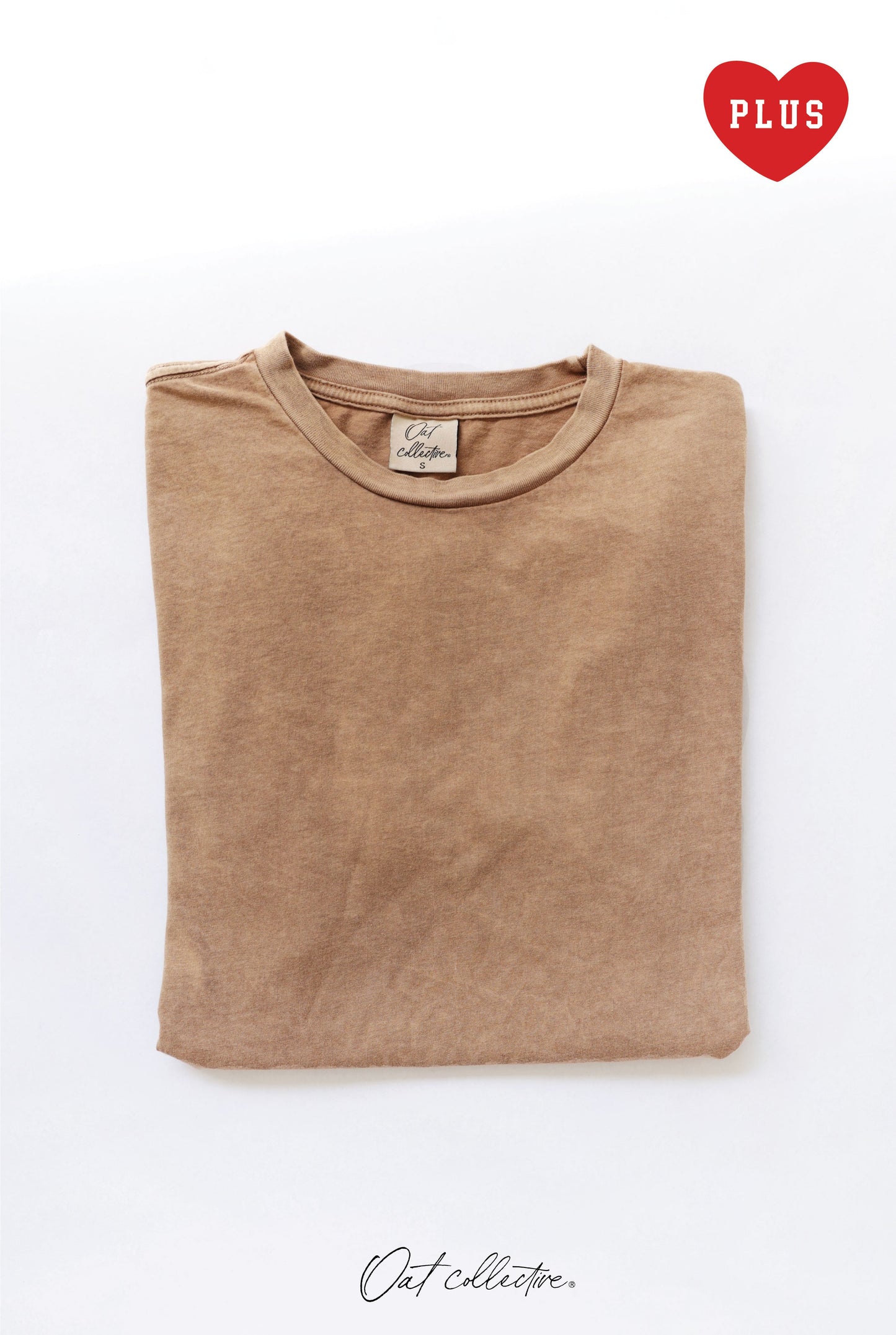 Premium Cotton Plus Size Mineral Washed Tee Oat Collective