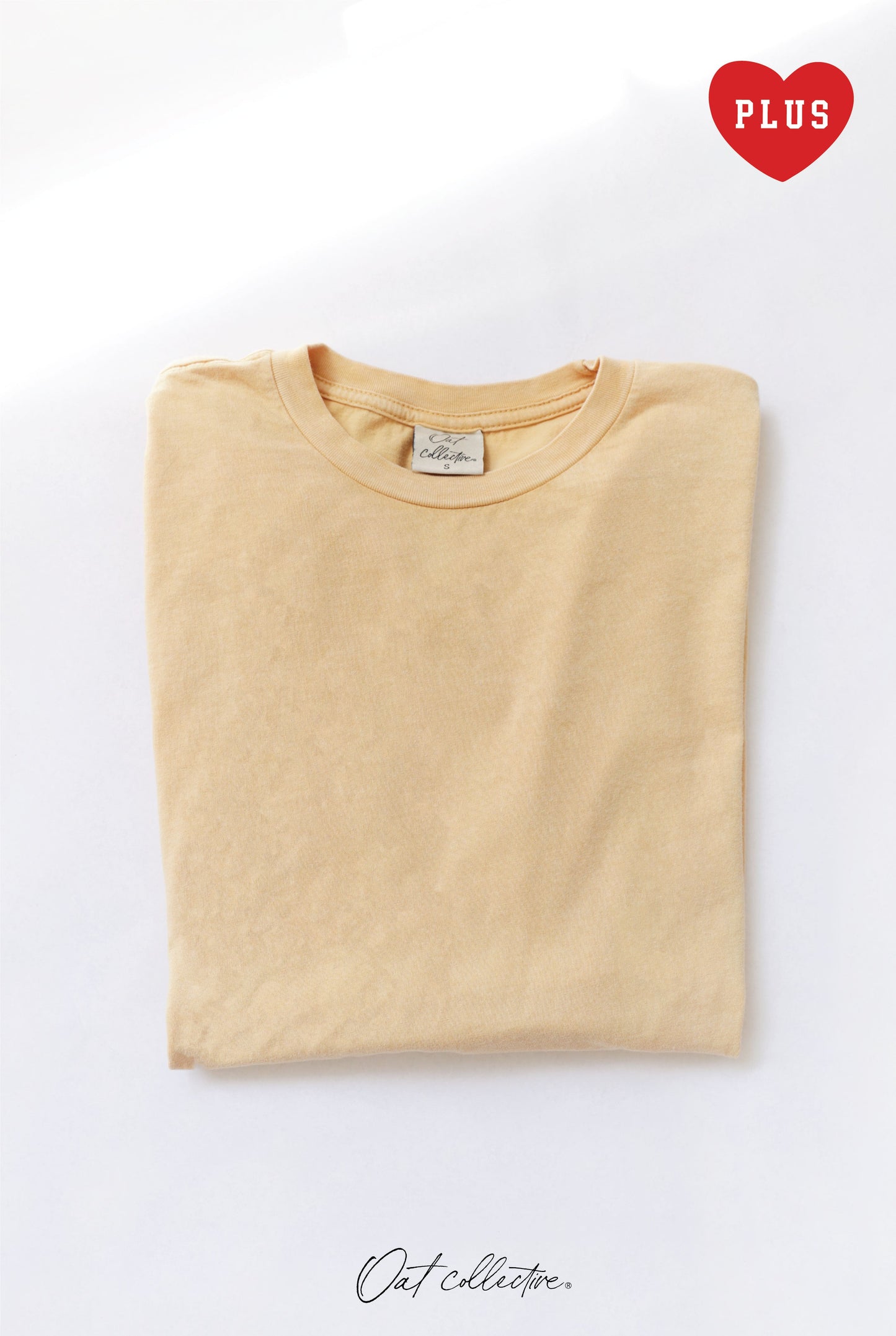 Premium Cotton Plus Size Mineral Washed Tee Oat Collective