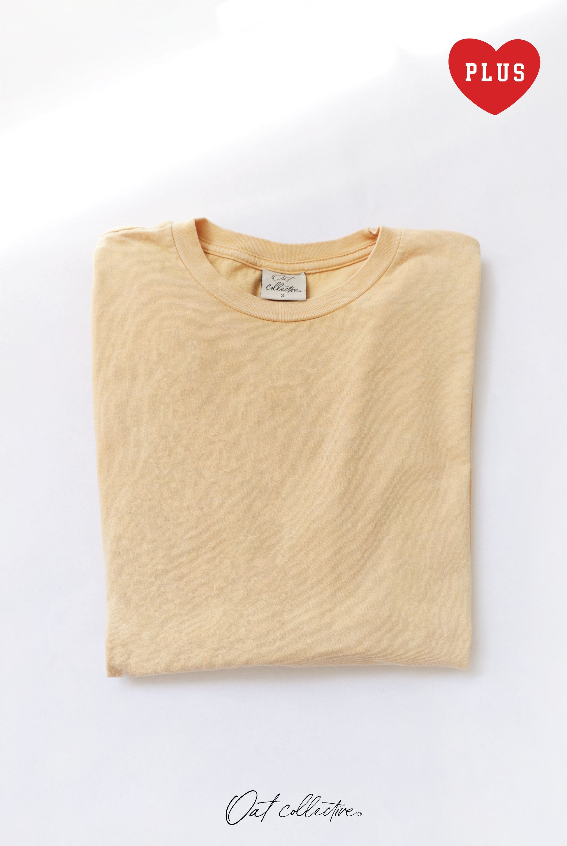 Premium Cotton Plus Size Mineral Washed Tee Oat Collective