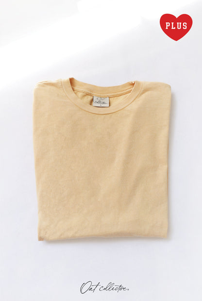 Premium Cotton Plus Size Mineral Washed Tee Oat Collective