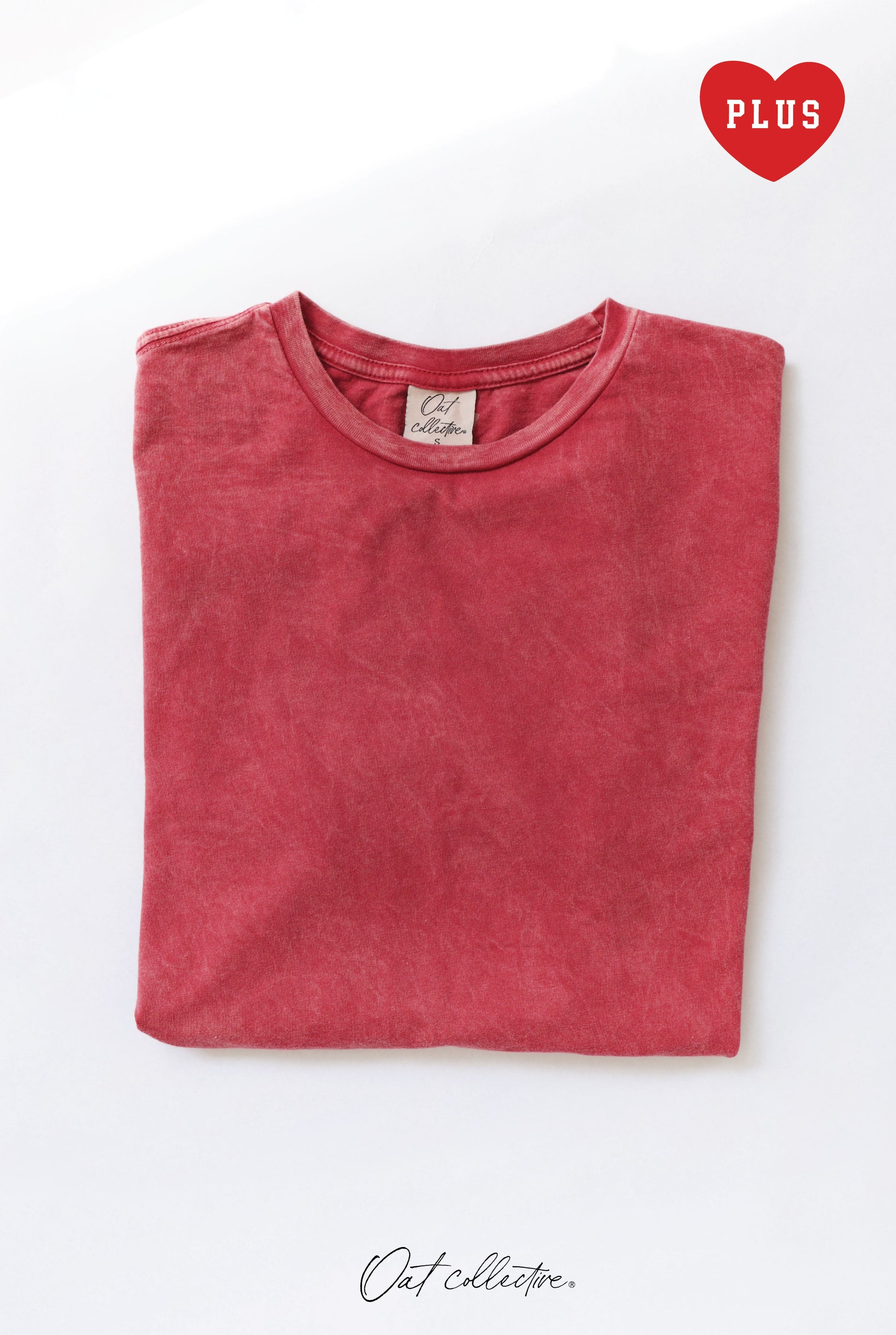 Premium Cotton Plus Size Mineral Washed Tee Oat Collective