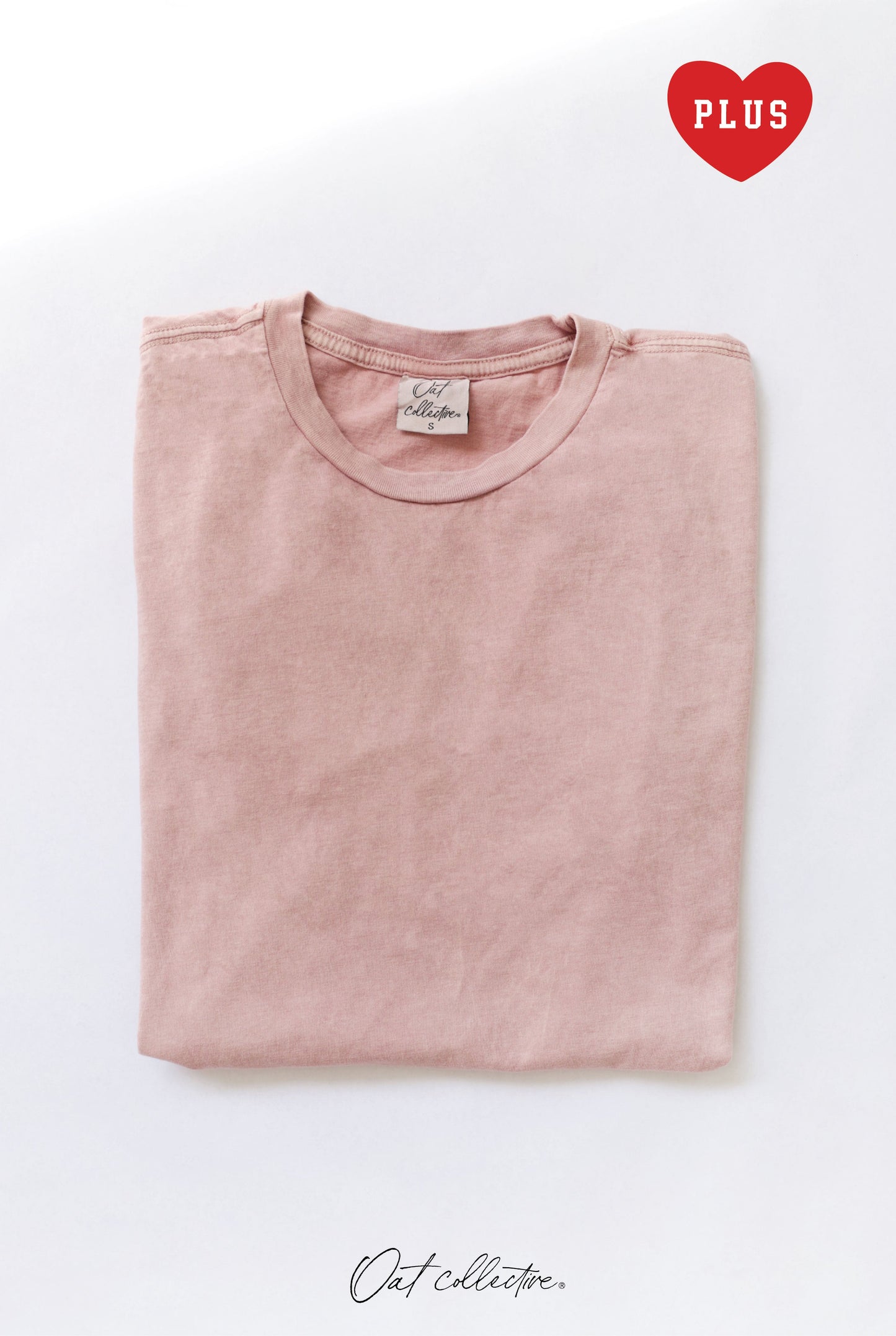 Premium Cotton Plus Size Mineral Washed Tee Oat Collective