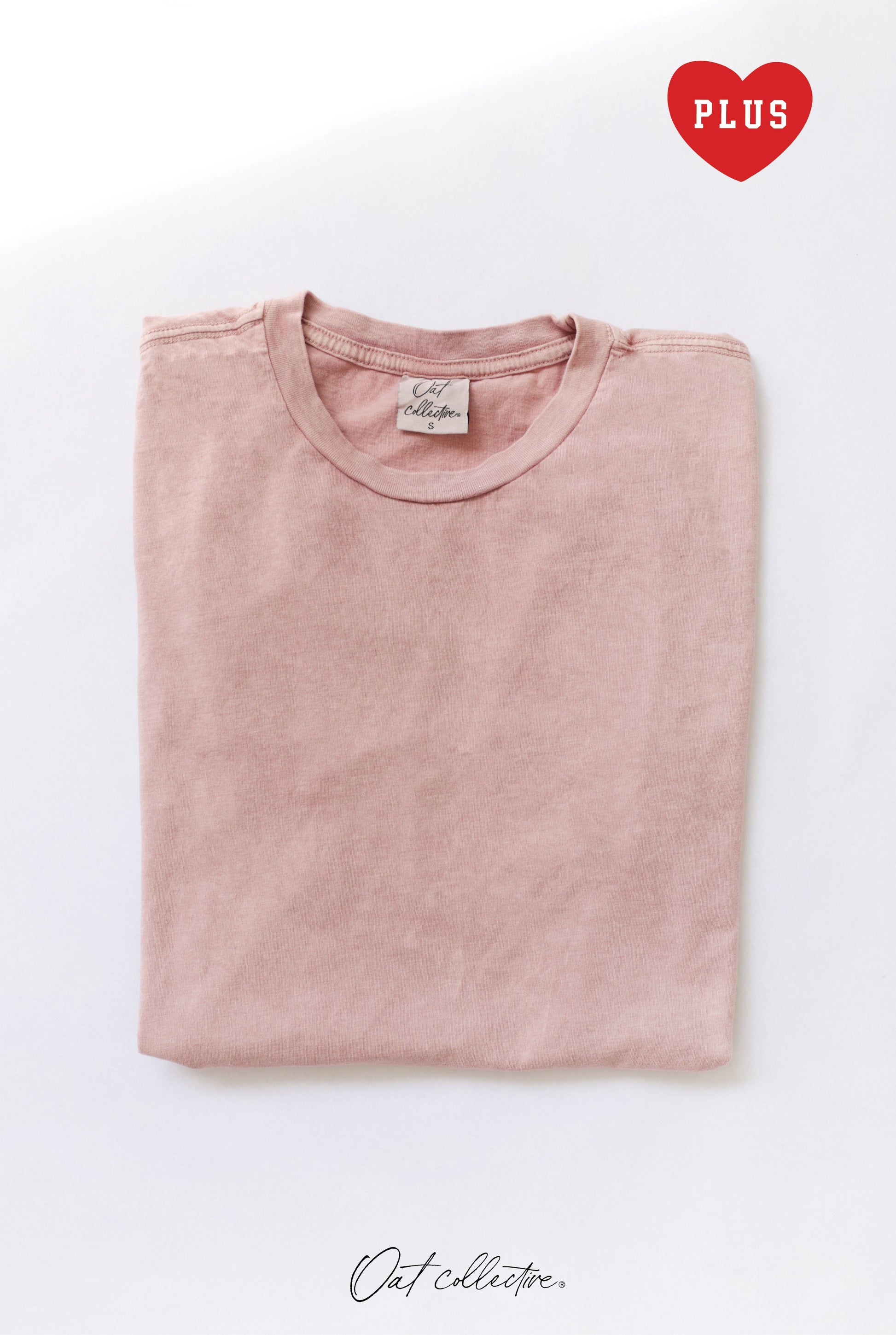 Premium Cotton Plus Size Mineral Washed Tee Oat Collective