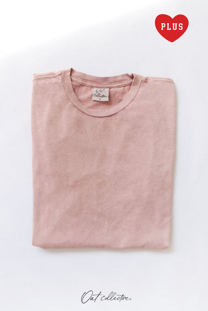 Premium Cotton Plus Size Mineral Washed Tee Oat Collective