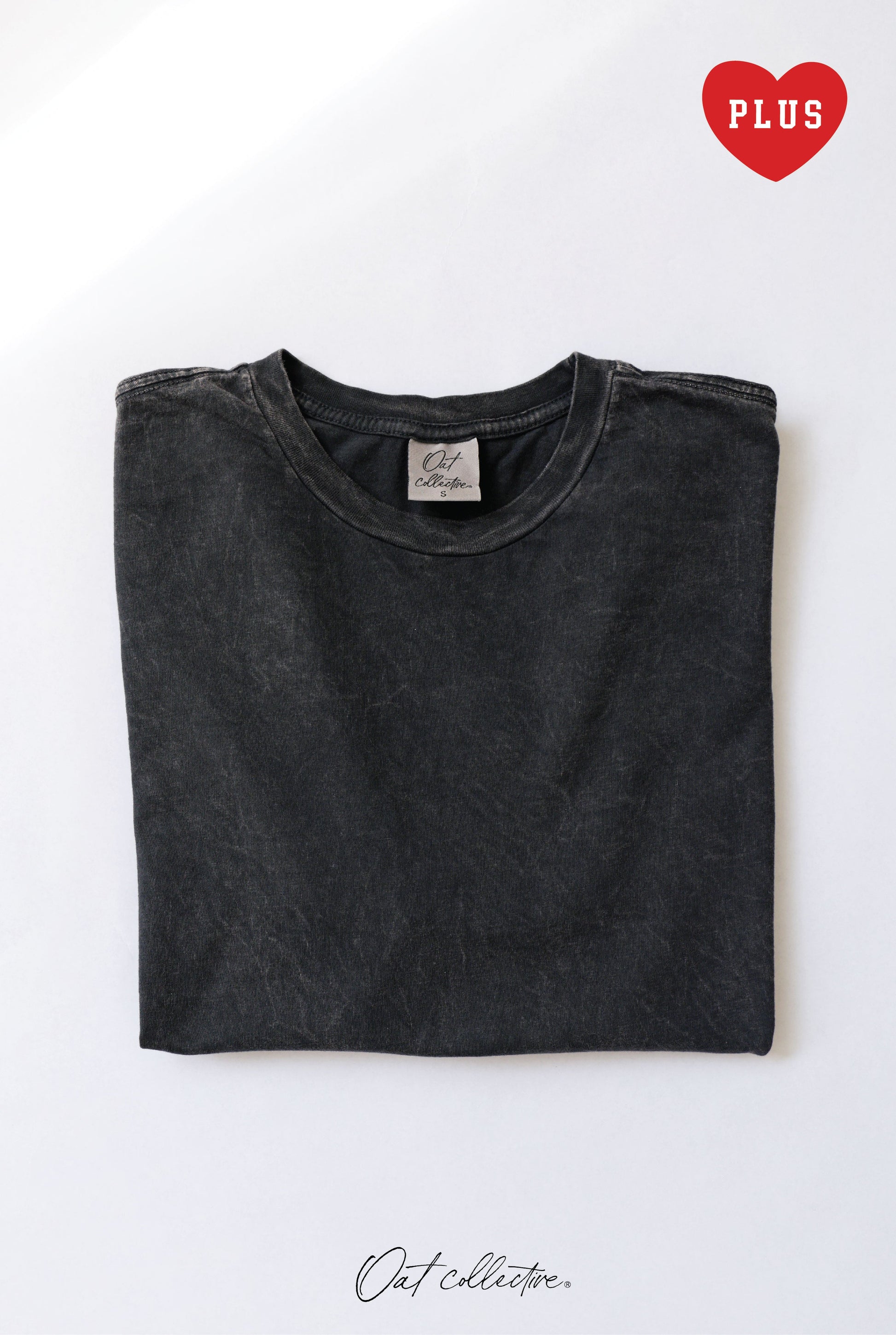 Premium Cotton Plus Size Mineral Washed Tee Oat Collective