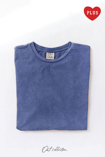 Premium Cotton Plus Size Mineral Washed Tee Oat Collective