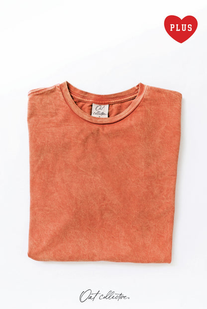 Premium Cotton Plus Size Mineral Washed Tee Oat Collective