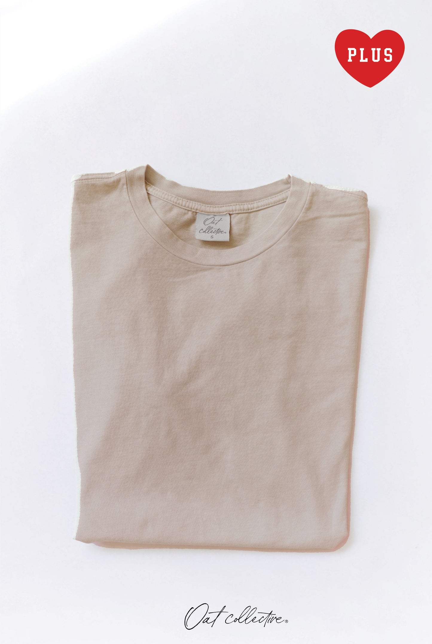 Premium Cotton Plus Size Mineral Washed Tee Oat Collective