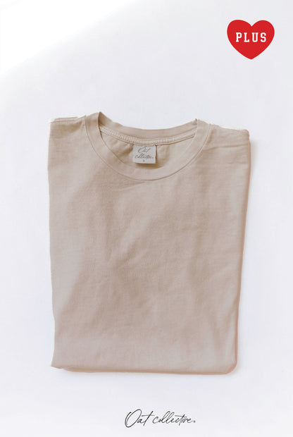 Premium Cotton Plus Size Mineral Washed Tee Oat Collective