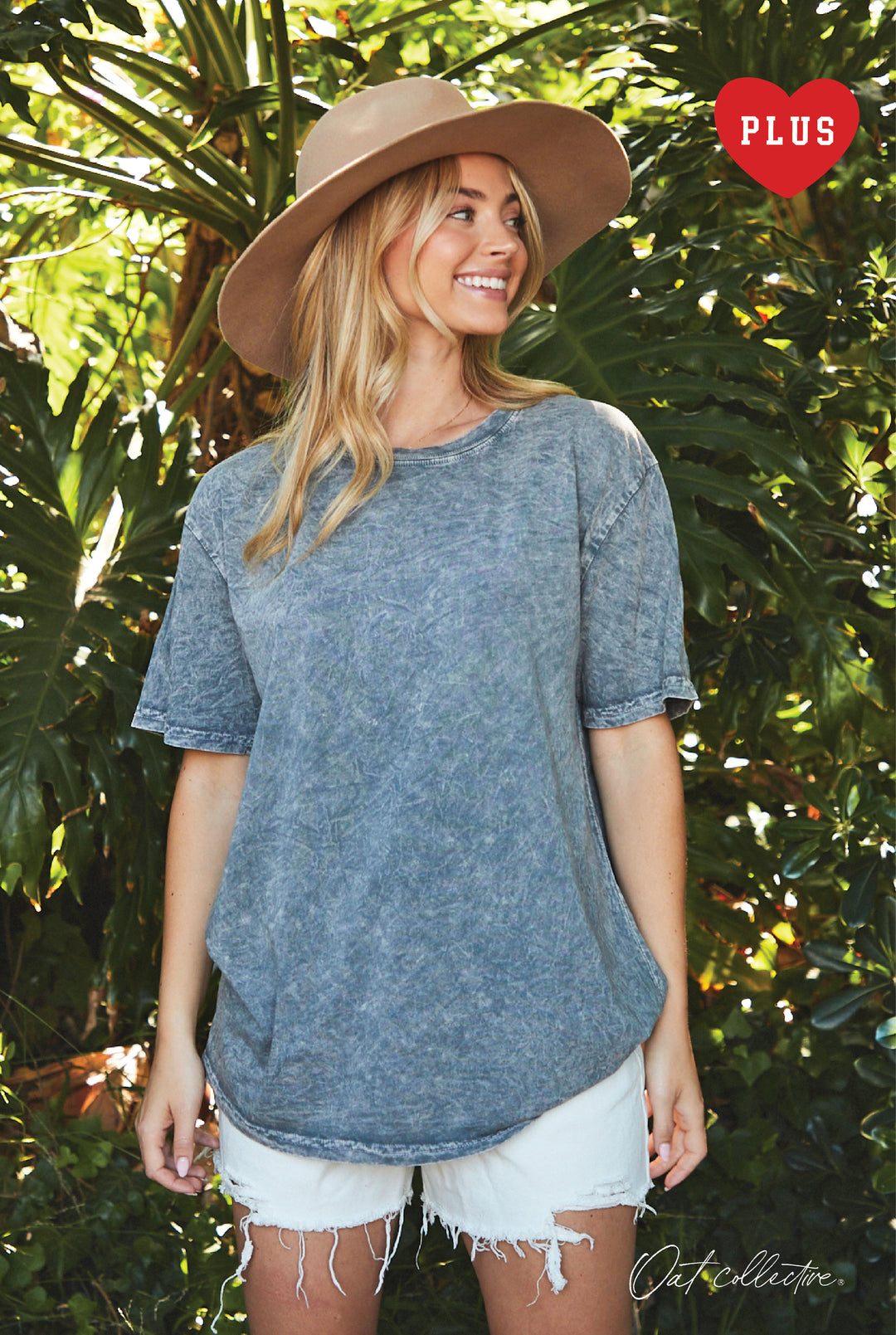 Premium Cotton Plus Size Mineral Washed Tee