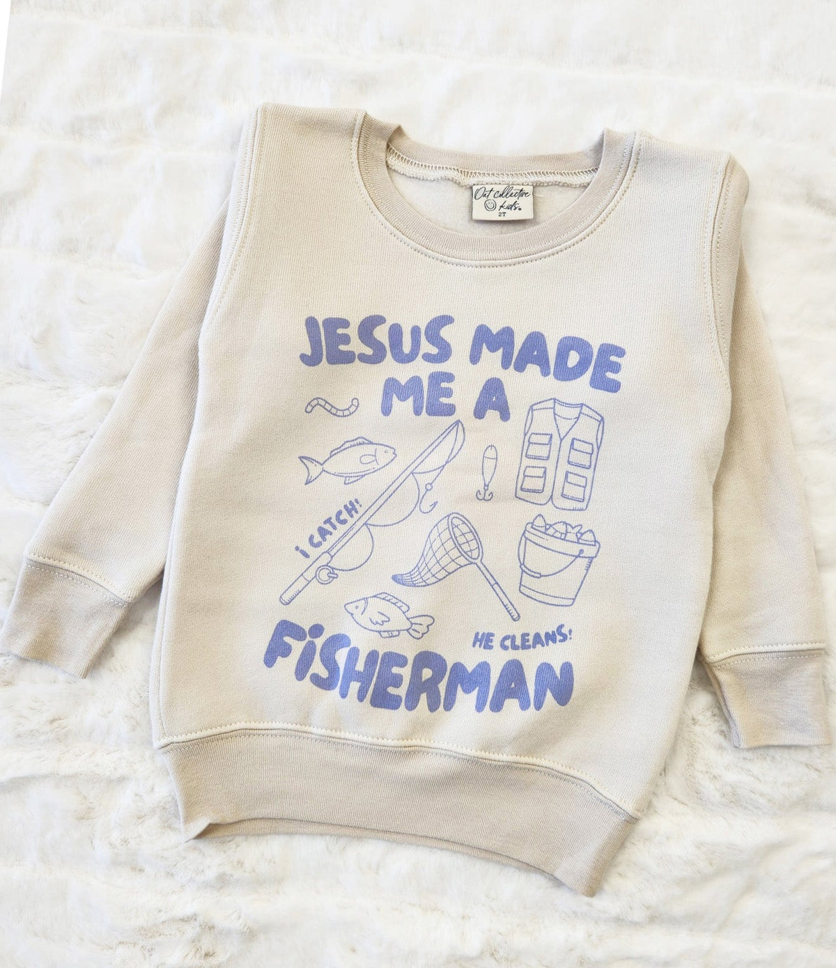JESUS MADE ME Toddler Graphic Sweatshirt Oat Collective