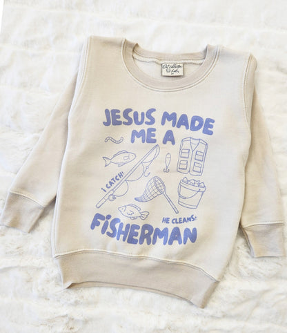 JESUS MADE ME Toddler Graphic Sweatshirt Oat Collective