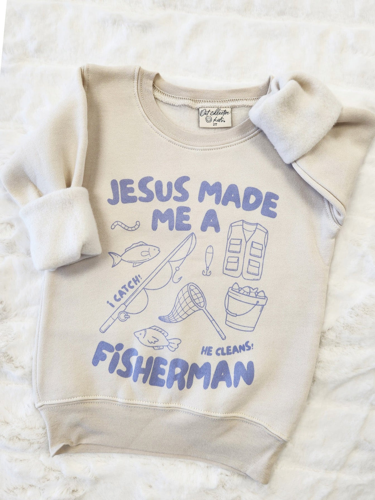 JESUS MADE ME Toddler Graphic Sweatshirt Oat Collective