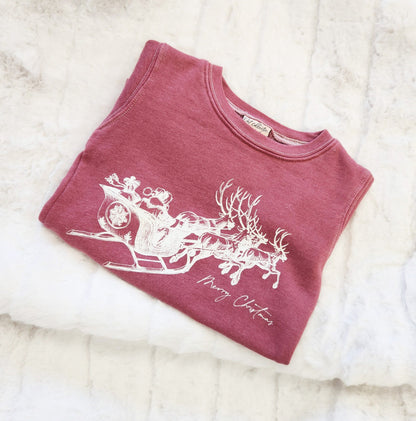 MERRY CHRISTMAS Toddler Mineral Graphic Sweatshirt Oat Collective