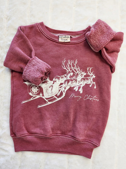 MERRY CHRISTMAS Toddler Mineral Graphic Sweatshirt Oat Collective