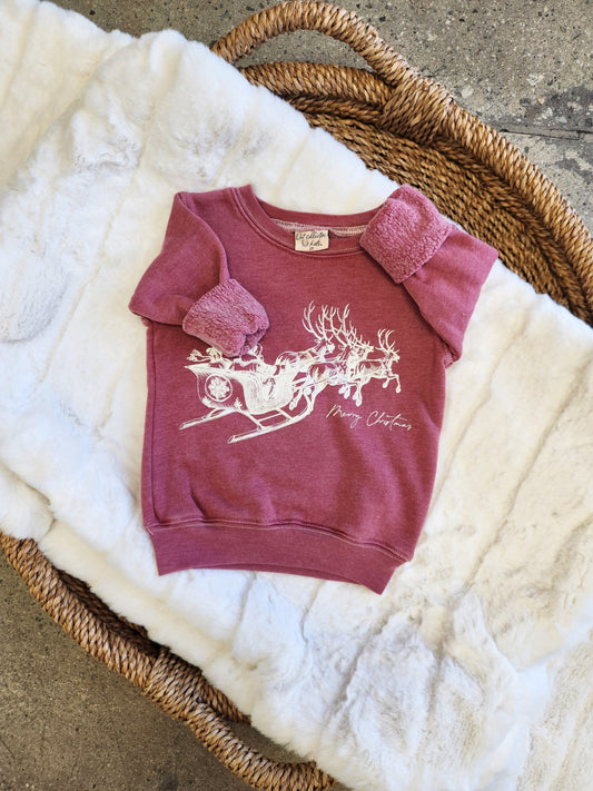 MERRY CHRISTMAS Toddler Mineral Graphic Sweatshirt Oat Collective